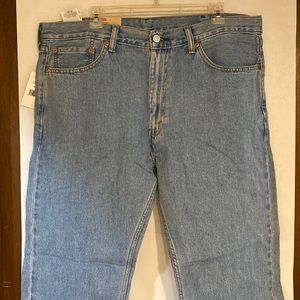 Mens Levi’s 505 light blue denim jeans.